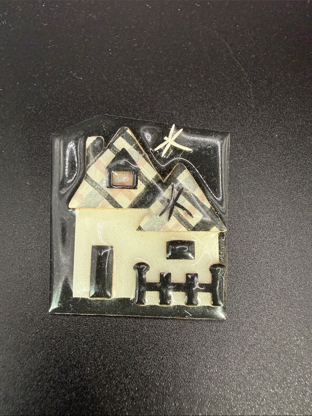 vintage architectural art brooch
